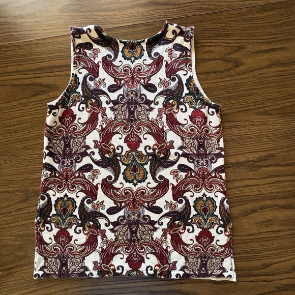 2 Piece Chicos 1/MED Artsy Multicolor Paisley Open Cardigan Duster Long Sleeves - Picture 7 of 8